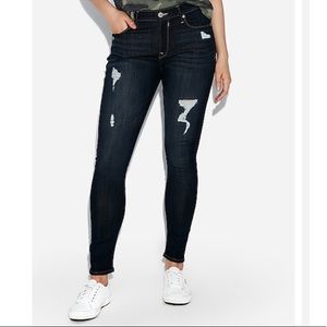 EXPRESS Mid Rise Ripped Jean Leggings